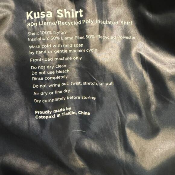 Cotopaxi Kusa Shirt Jacket Men’s Small Black NWOT - Picture 3 of 4